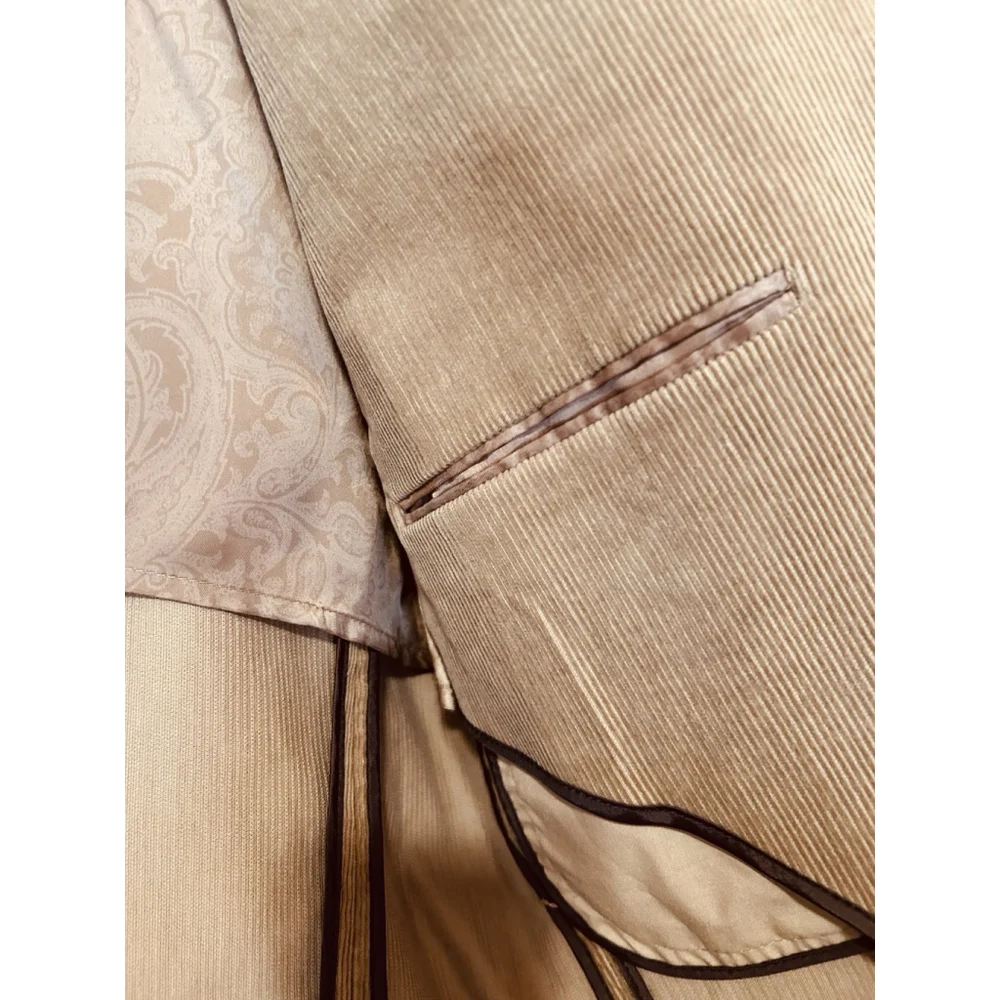 Tasso Elba Mens Tan 3 Button Corduroy Blazer Jacket Large 42-44 Sport Coat - Picture 8 of 10